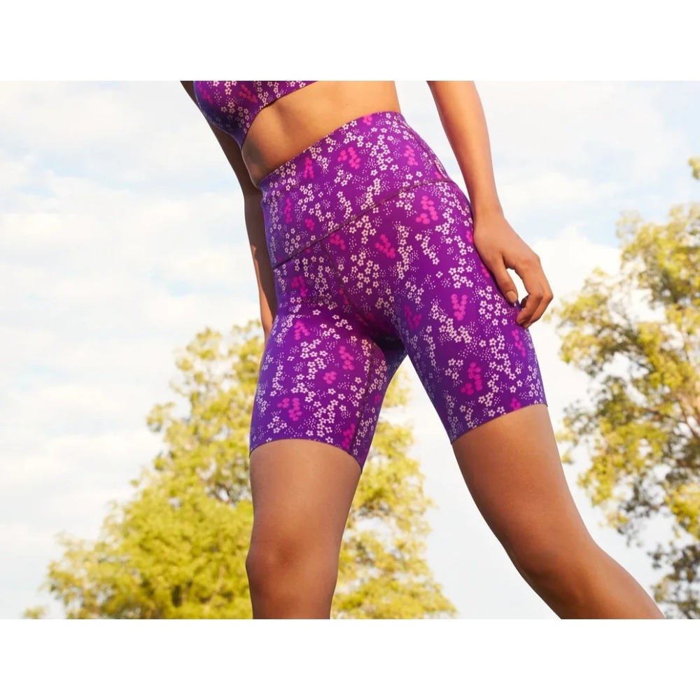 Anna Sui x Knix Ditsy Blooms Essential Technical Shorts Womens L Purple Floral